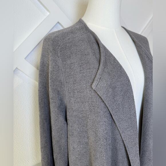 Barefoot Dreams CozyChic Ultra Lite Wide Collar Jacket Gray Size Medium - Picture 4 of 12